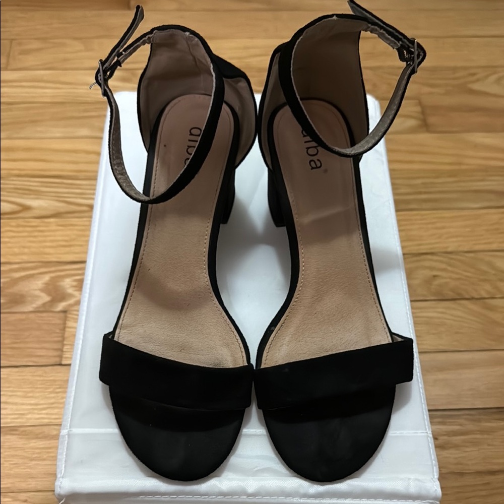 Diba Black Heels with Ankle Strap
